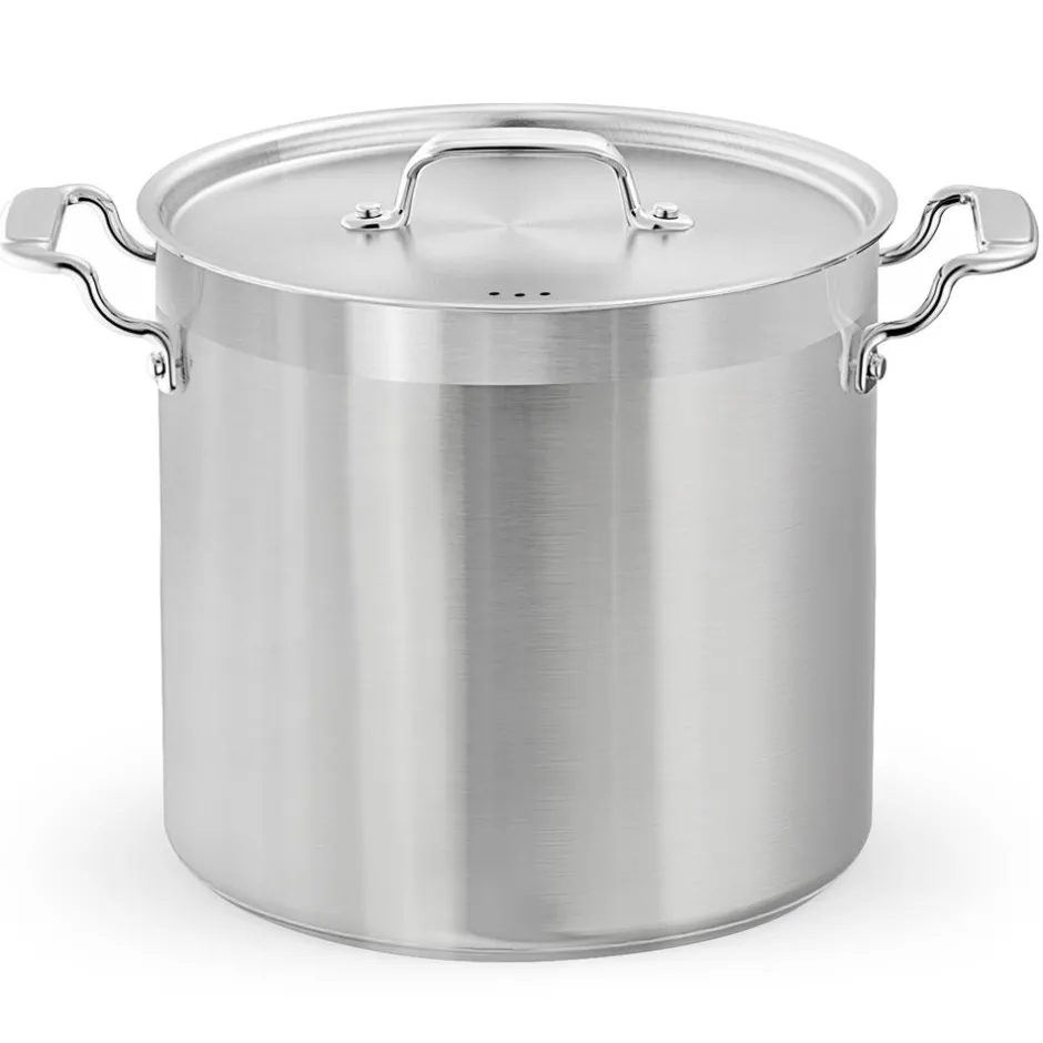 24 Qt Stainless Steel Stockpot, Even Heat, Induction Compatible<NutriChef Outlet