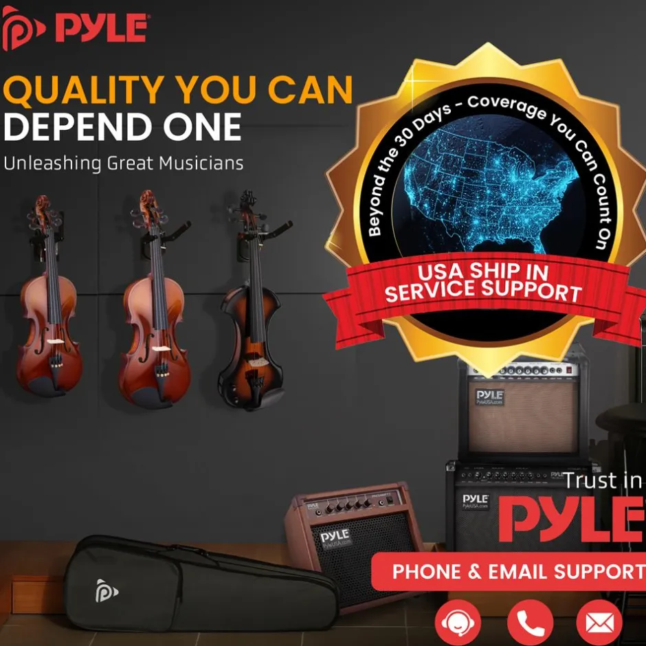 1/2 Size Violin Starter Kit, Ready to Play, Wood Grain, Includes Case & Bow<Pyle Discount