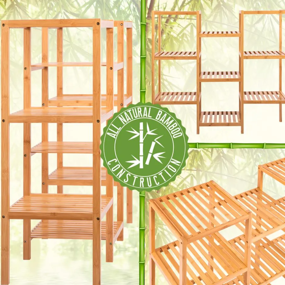 9 Tier Bamboo Plant Stand - Space-Saving, Durable, Water-Resistant<SereneLife New