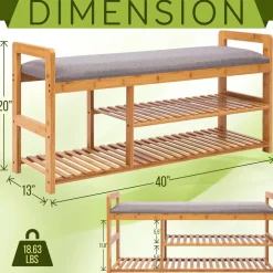 3 Tier Bamboo Shoe Bench<SereneLife