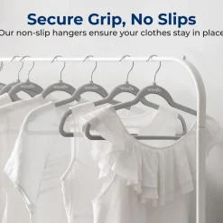 150 Velvet Hangers Non-Slip 360° Swivel Hook Space-Saving Gray<SereneLife