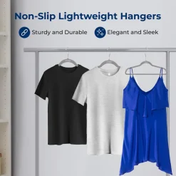 150 Velvet Hangers Non-Slip 360° Swivel Hook Space-Saving Gray<SereneLife
