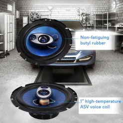 6.5" 360W Car Speakers, Butyl Rubber, Blue Poly Cone<Pyle Discount