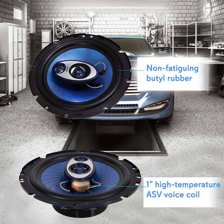 6.5" 360W Car Speakers, Butyl Rubber, Blue Poly Cone<Pyle Discount