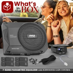 10" 900W Low-Profile Car Subwoofer System, Slim Design, Underseat Install<Pyle Online