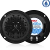 4" Waterproof Marine Speakers, Dual Cone, Polyprone, Black, 1 Pair<Pyle Sale