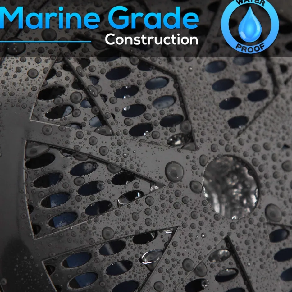 4" Waterproof Marine Speakers, Dual Cone, Polyprone, Black, 1 Pair<Pyle Sale