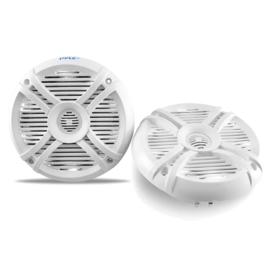 6.5" Waterproof Marine Speakers 250W LED Lights White<Pyle Online