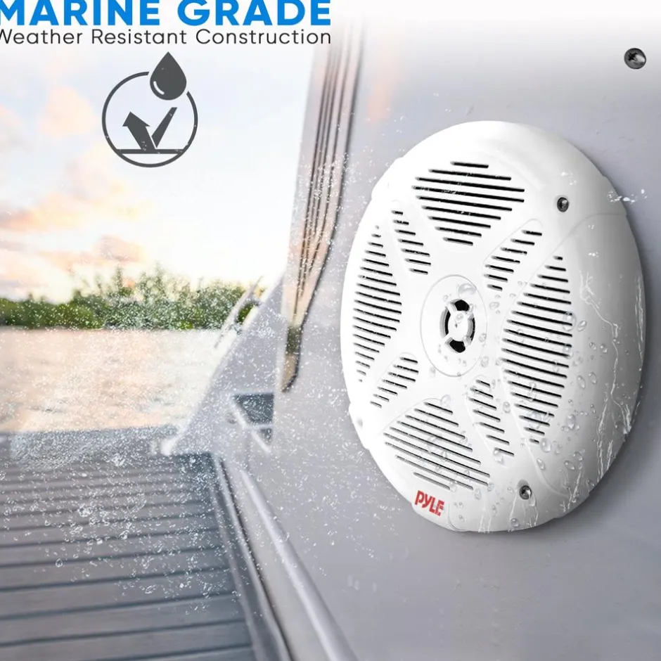 6.5" Waterproof Marine Speakers w/ Wireless BT Control for ATV/UTV/Boat<Pyle New