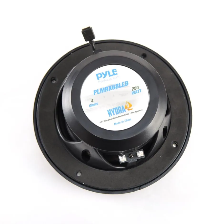6.5" Waterproof Marine Speakers 250W LED Lights Polyprone Cones<Pyle Hot