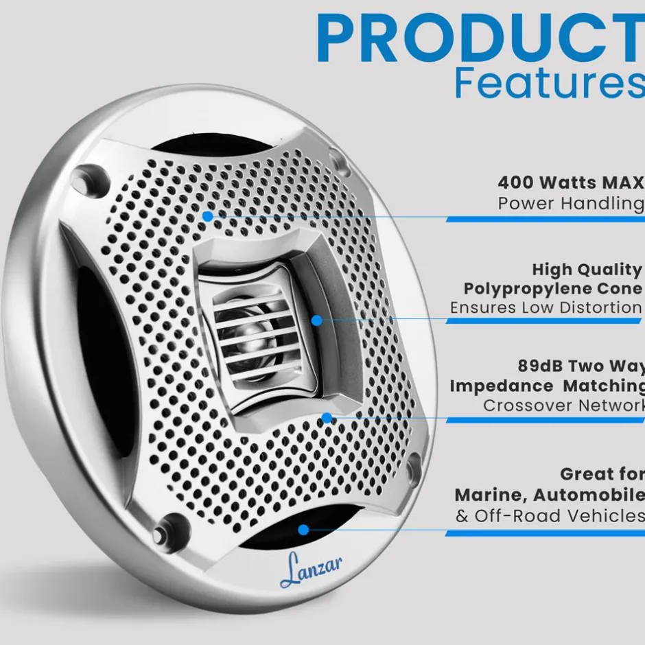 400 Watts 5.25"2-Way Marine Speakers<Lanzar Best
