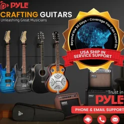 Acoustic Electric Guitar, Rich Sound, Built-in Preamp, Deep Cherry Finish<Pyle Best