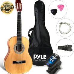 Acoustic Guitar Kit, Beginner 3/4 Size, All Wood, 36" Natural Ash<Pyle Sale