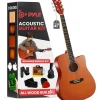Acoustic Guitar Kit, Easy Play, Cutaway Design, 41" Brown Glossy<Pyle Clearance