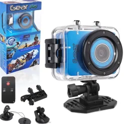 Action Camera HD 1080P Waterproof 12MP Touch Screen Blue<Pyle Hot