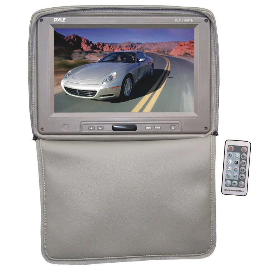 Adjustable Headrest 11" Monitor Built-In IR Transmitter Tan<Pyle Clearance