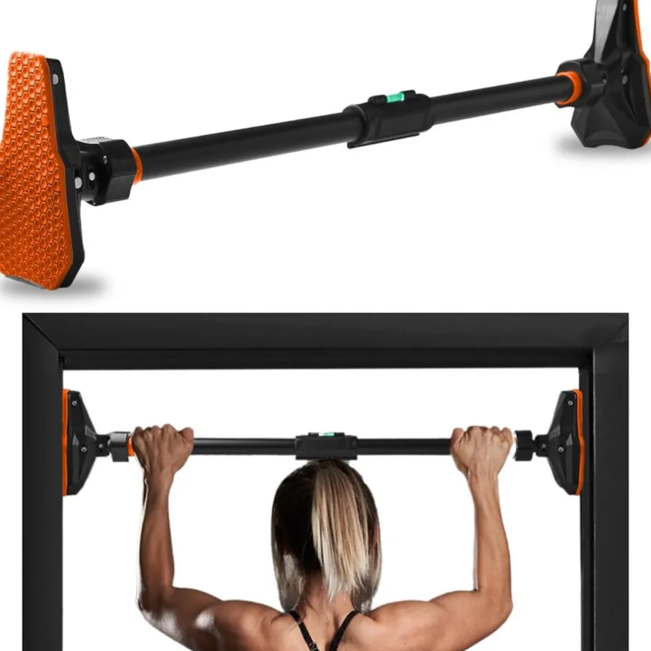 Adjustable Pull-Up Bar, No-Screw, Steel, Non-Slip, 43-62"<SQUATZ Hot