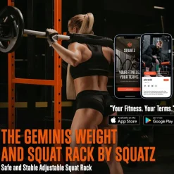 Adjustable Squat Rack Stand, 1000lb Capacity, Heavy Duty Steel, Rust Resistant<SQUATZ Clearance