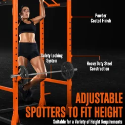Adjustable Squat Rack Stand, 1000lb Capacity, Heavy Duty Steel, Rust Resistant<SQUATZ Clearance