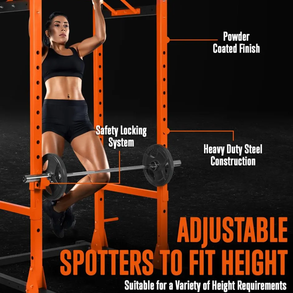 Adjustable Squat Rack Stand, 1000lb Capacity, Heavy Duty Steel, Rust Resistant<SQUATZ Clearance