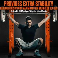 Adjustable Squat Rack Stand, 1000lb Capacity, Heavy Duty Steel, Rust Resistant<SQUATZ Clearance