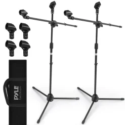 Adjustable Tripod Mic Stand Pair - Lightweight, Durable, 27.5-52" Height<Pyle