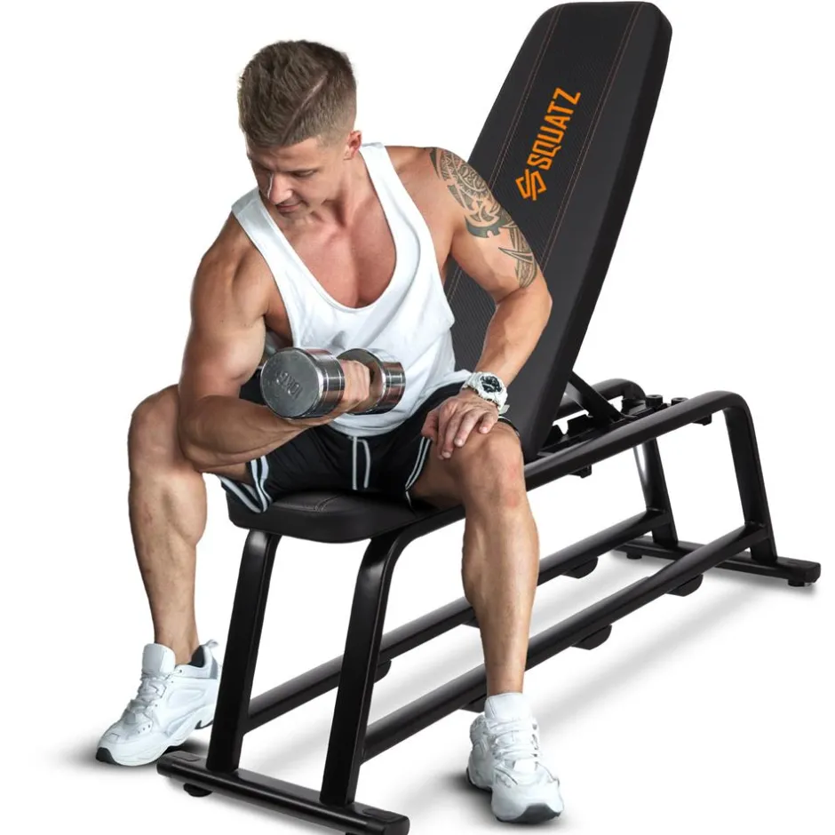 Adjustable Weight Bench, Full-Body Workout, Heavy-Duty Steel, Foldable<SQUATZ Clearance
