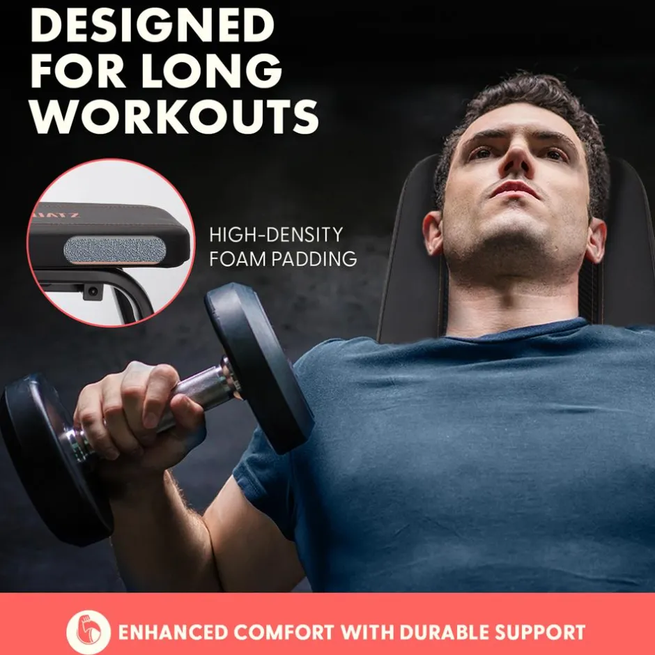Adjustable Weight Bench, Full-Body Workout, Heavy-Duty Steel, Foldable<SQUATZ Clearance