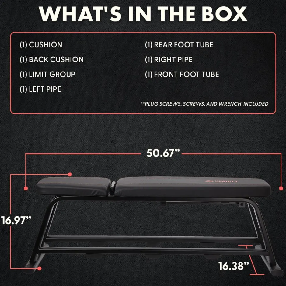 Adjustable Weight Bench, Full-Body Workout, Heavy-Duty Steel, Foldable<SQUATZ Clearance