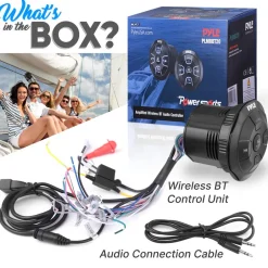 Amplified Marine Audio Controller 300W Waterproof Wireless BT Receiver<Pyle Best
