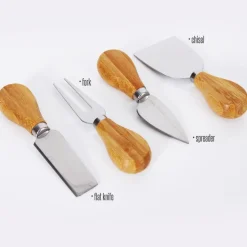 Bamboo Cheese Board & Cutlery Set<NutriChef