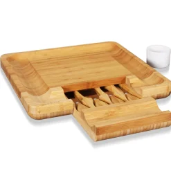 Bamboo Cheese Board & Cutlery Set<NutriChef