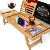 Bath Caddy Tray Comfort Bamboo Waterproof Adjustable Dark Brown<SereneLife Discount