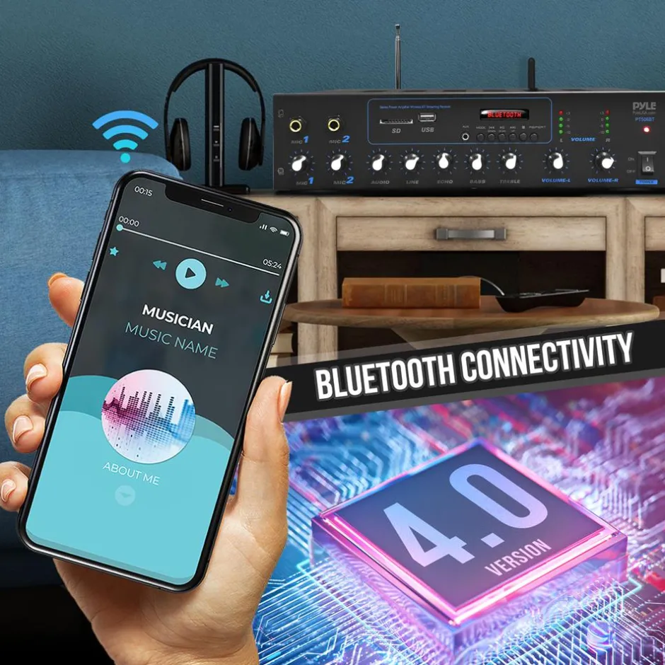 Bluetooth Audio Amplifier System<Pyle New
