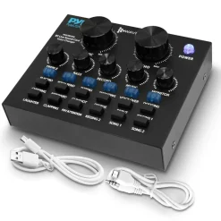 Bluetooth Audio Mixer Sound Card - Wireless Streaming, 12 Effects, Metal<Pyle Hot