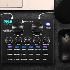 Bluetooth Audio Mixer Sound Card - Wireless Streaming, 12 Effects, Metal<Pyle Hot