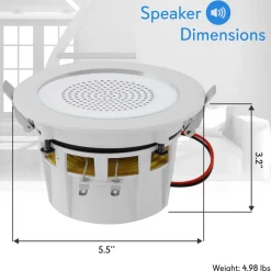 Bluetooth Ceiling Speakers 160W LED Lights Aluminum Frame<Pyle Hot