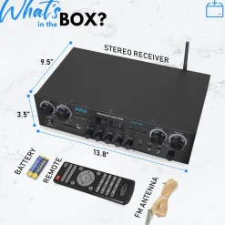 Bluetooth Home Theater Amplifier 800W 4-Channel Compact Design<Pyle New