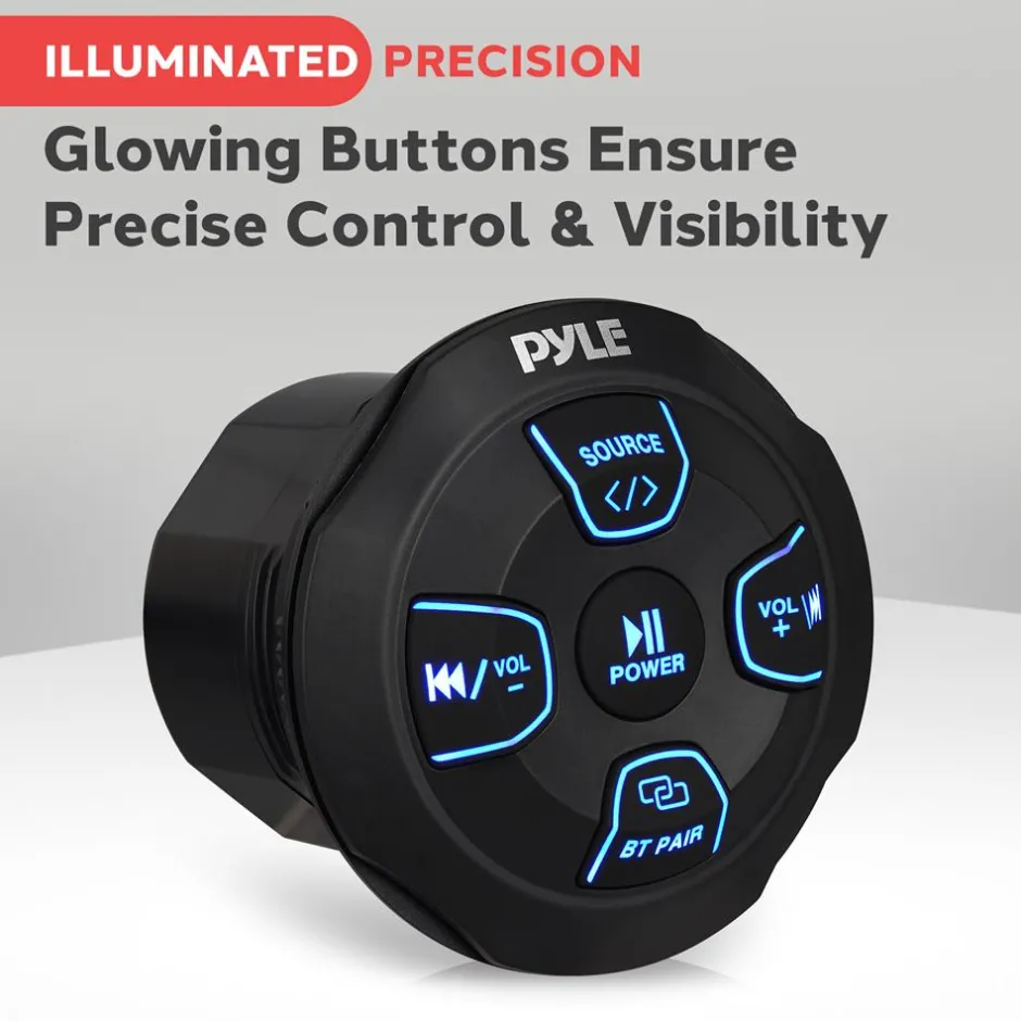 Bluetooth Marine Speaker System 240W Waterproof 6.5" Dual Cone White<Pyle Sale