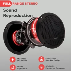 Bluetooth Marine Speaker System 240W Waterproof 6.5
