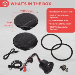Bluetooth Marine Speaker System 240W Waterproof 6.5