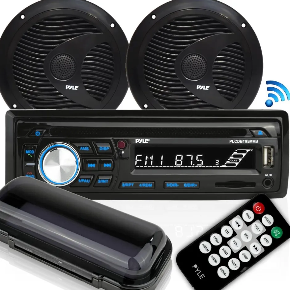 Bluetooth Marine Stereo Kit, Hands-Free, Waterproof Speakers, CD/MP3/USB/SD<Pyle Online