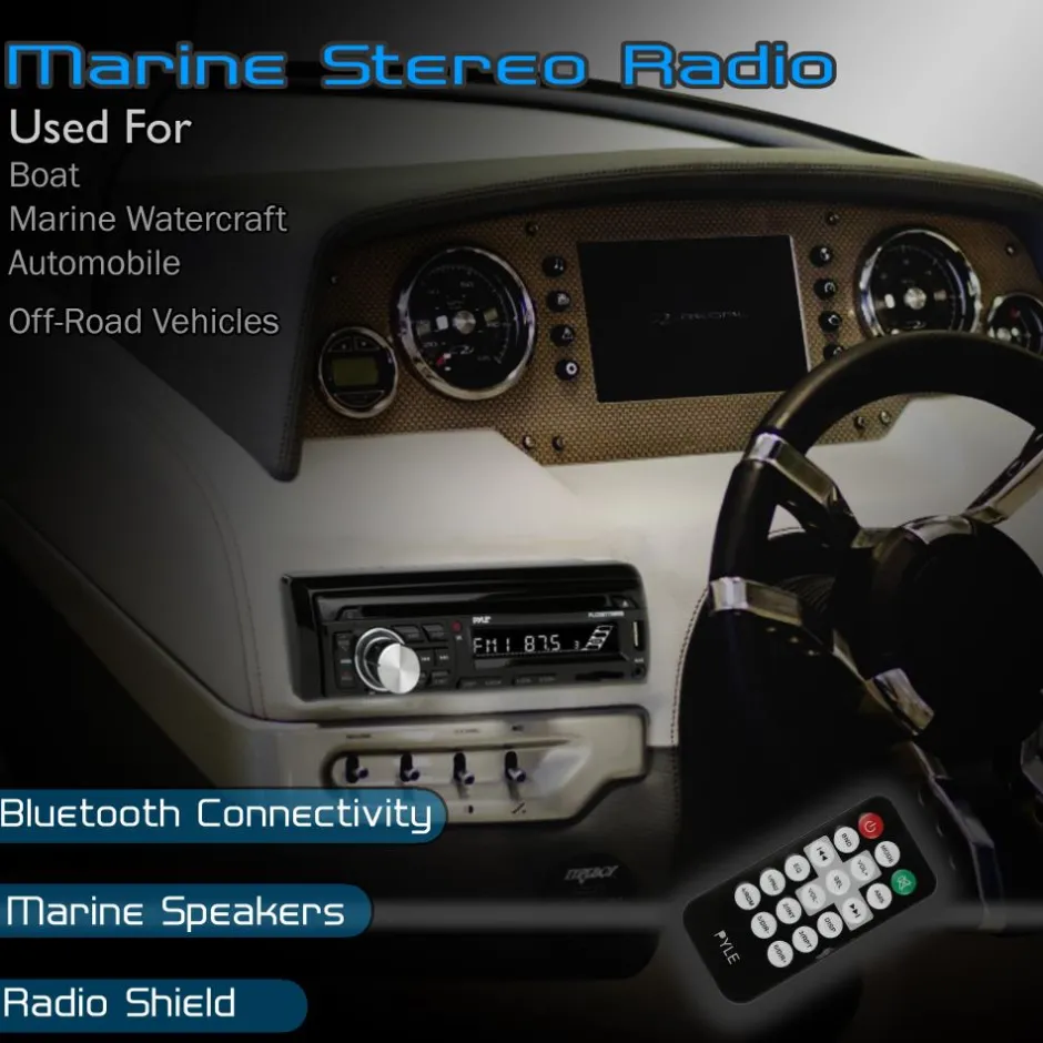Bluetooth Marine Stereo Kit, Hands-Free, Waterproof Speakers, CD/MP3/USB/SD<Pyle Online