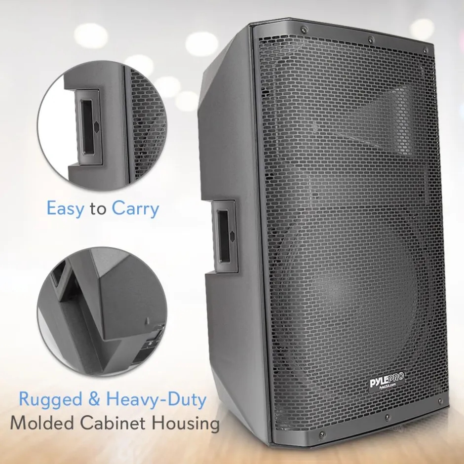 Bluetooth PA Speaker 1400W High-Powered 15" Subwoofer Black<Pyle Clearance