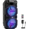 Bluetooth PA Speaker 600W Rechargeable Dual 8" Subwoofers Party Lights<Pyle Outlet
