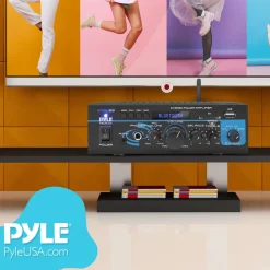 Bluetooth Stereo Amplifier 2x40W Wireless Streaming USB/AUX Inputs<Pyle Clearance