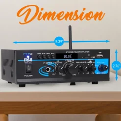 Bluetooth Stereo Amplifier 2x40W USB/SD/FM/AUX Inputs, Remote Control<Pyle Outlet