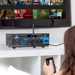 Bluetooth Stereo Amplifier 2x40W USB/SD/FM/AUX Inputs, Remote Control<Pyle Outlet