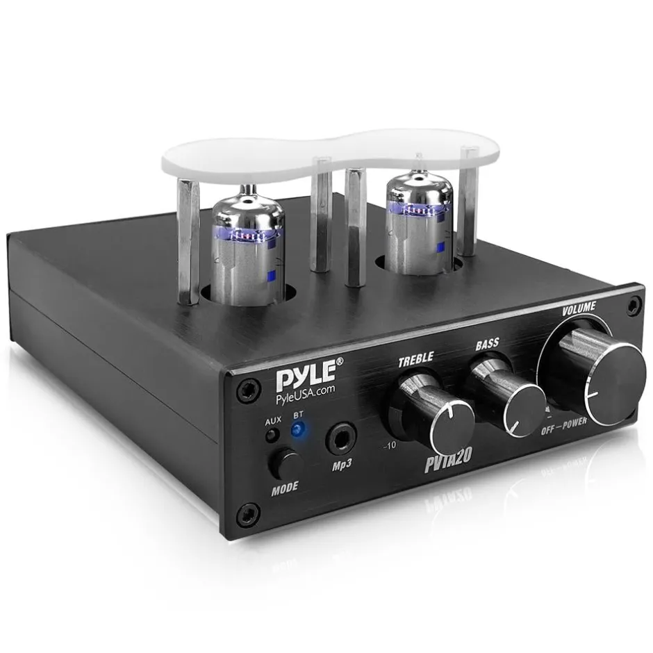 Bluetooth Tube Amplifier 600W Power Dual Vacuum Tubes Aluminum<Pyle New