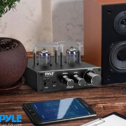 Bluetooth Tube Amplifier 600W Power Dual Vacuum Tubes Aluminum<Pyle New